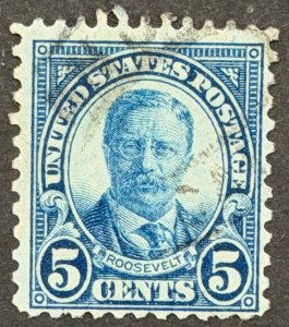 USA, 1927, SC#637, Theodore Roosevelt, Used, F