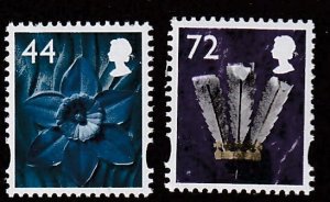 Great Britain - Wales # 26-27, Daffodil, Feathers, Mint NH, 1/2 Cat.