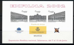 Spain 2002 Exfilna Black Print MS MUH