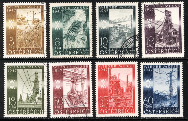 Austria 1947  Scott #B199-206 used