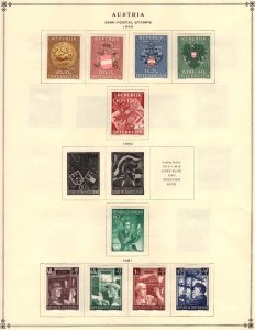 Austria 1949-1955 Collection of 29 Semipostal Stamps on Scott Album Pages