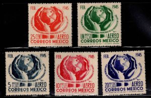 MEXICO Scott C143-C147 MH* Airmail stamps