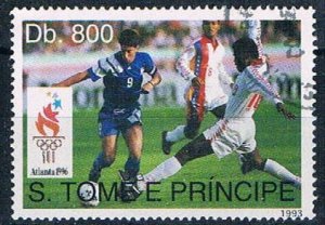 Saint Thomas and Prince Islands 1155 Used Soccer ur 1993 (S1201)+