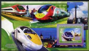 Guinea - Conakry 2006 High Speed Trains large perf s/shee...