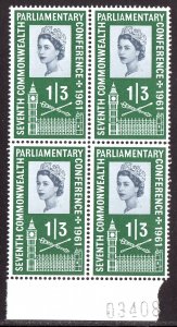 Great Britain - Scott #386 - Blk/4 - MNH - Weak perfs, crease LR stamp - SCV $8