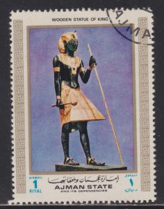 Ajman, UAE Wooden Statue of Egyptian King 1972
