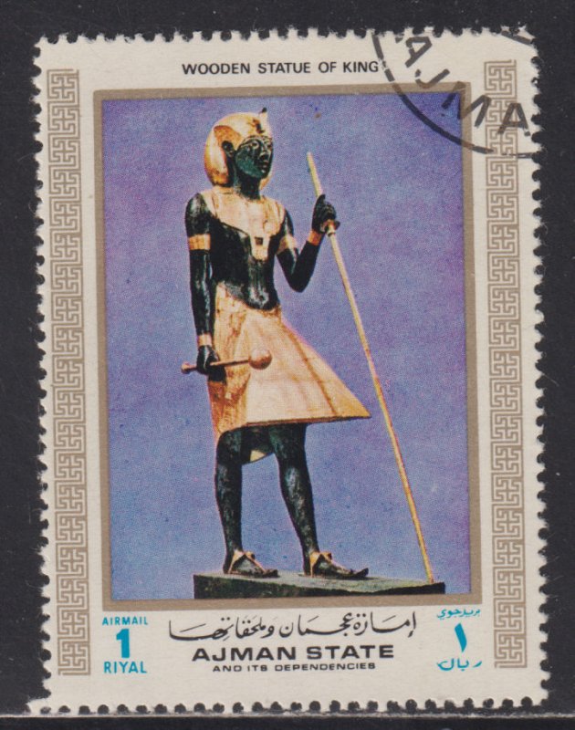 Ajman, UAE Wooden Statue of Egyptian King 1972