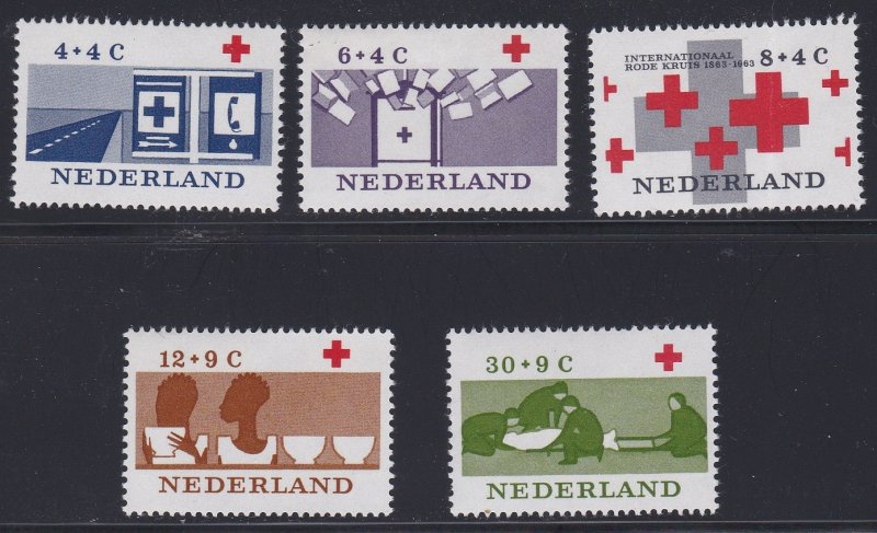 Netherlands # B378-382, Red Cross Centennial, NH, 1/2 Cat.