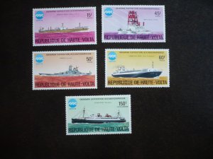 Stamps - Upper Volta - Scott#375,377,378,c223 - Mint Hinged Part Set of 5 Stamps