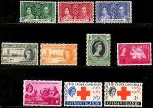 CAYMAN IS. Sc#97-9,112-3,150,168-73,176-88 1937-1966 Twelve Complete Sets OG MLH