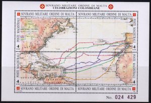 Sovereign Military Order of Malta 1992 Discovery of America Sass.Bl.35 MNH