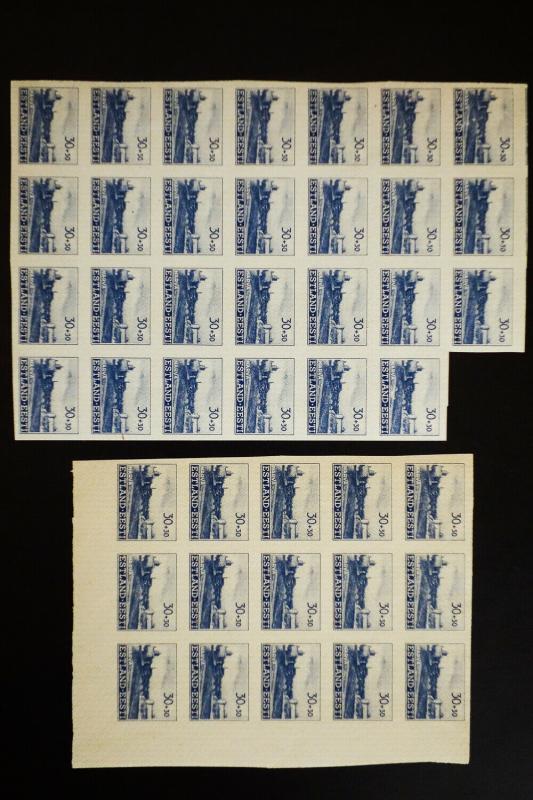 Estonia Hoard of 360 Imperforate #NB-3 Stamps
