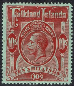 FALKLAND ISLANDS 1912 KGV 10/-