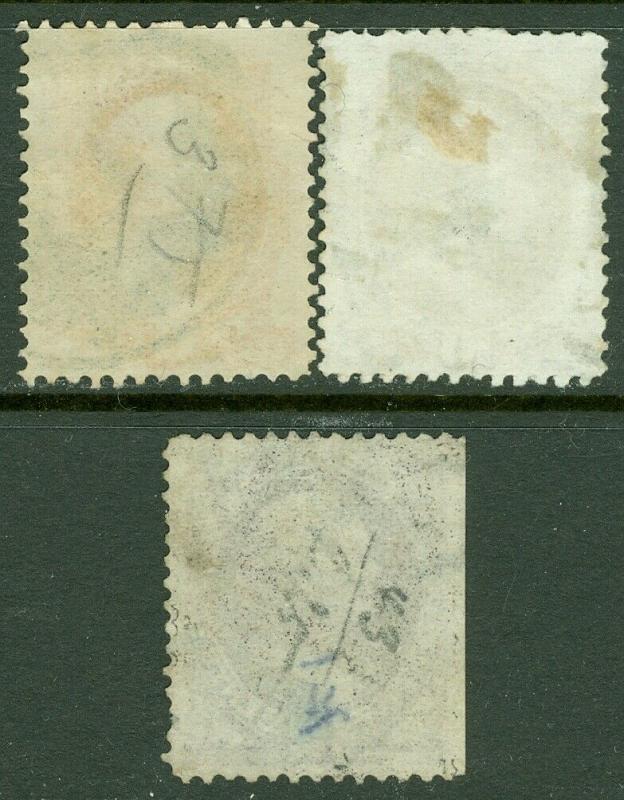 EDW1949SELL : USA 1873 Scott #159, 161-62 Used. Small faults. Catalog $178.00.