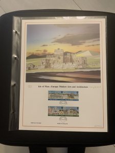 Isle of Man modern arts and architecture  FDC panel big size with plastic holder