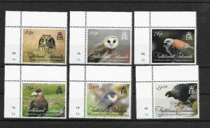 FALKLAND ISLANDS SG1338/43 2016 BIRDS OF PREY MNH