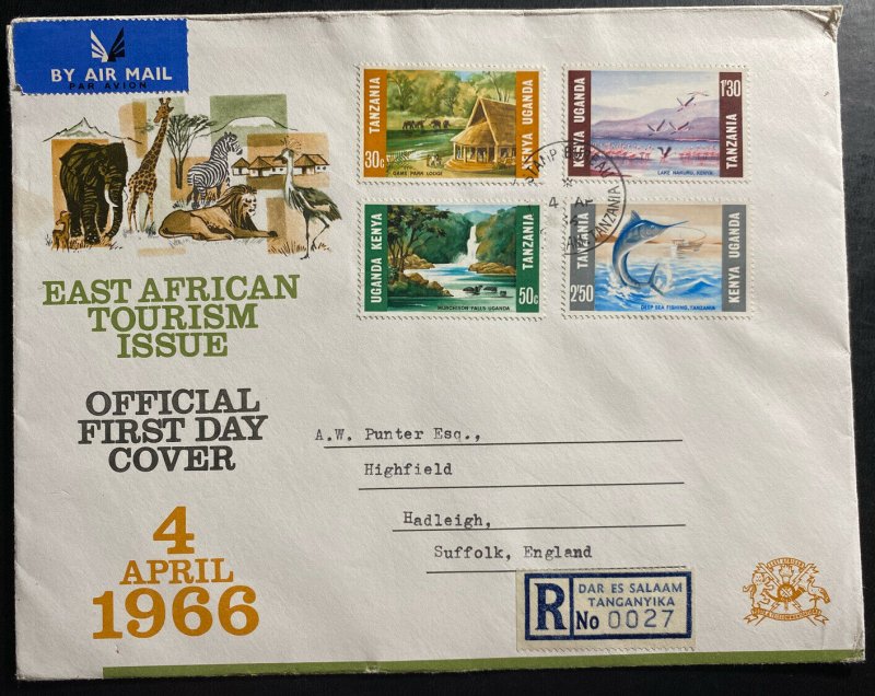 1966 Dar Es Salaam British KUT Tanganyika First Day Cover FDC Tourism Issue