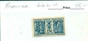 FRANCE #262, Mint Hinged, Scott $45.00