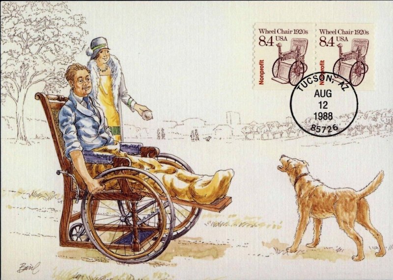 US 1988 Wheel Chair Scott 2256 FDI Fleetwood Maximum Card