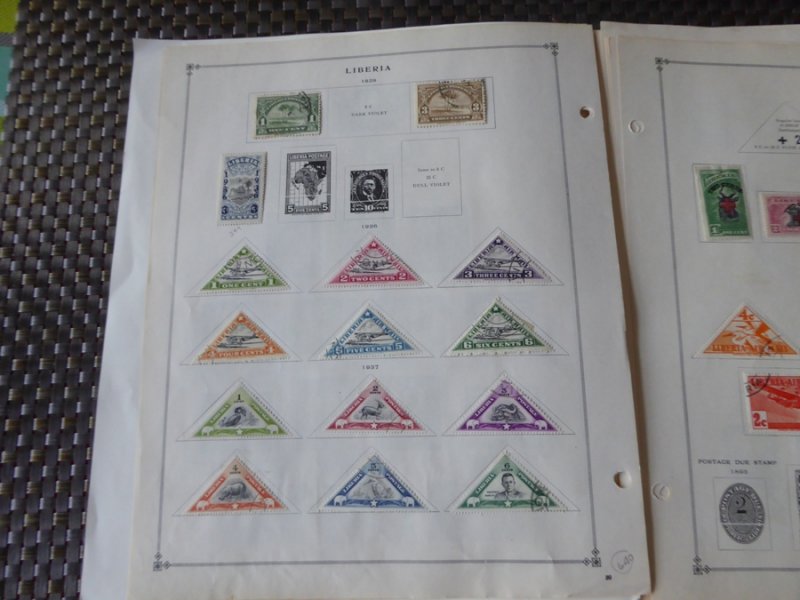 Liberia 1892-1976 Stamp Collection on Scott International Stamp Album Pages