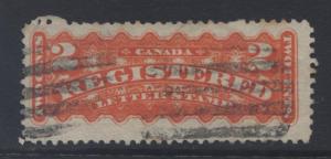 Canada - Scott F1 - Registration Stamp -1875 - Used - Single 2c Stamp