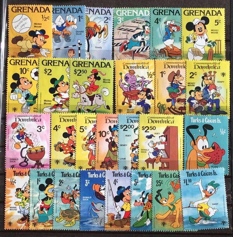 1979 Three Different Complete sets International Year of the Child Disney Stamps