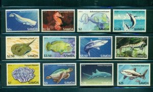 Samoa #1167-78 2014 Endangered Marine Life FISH SET (NEVER HINGED) cv $73.20