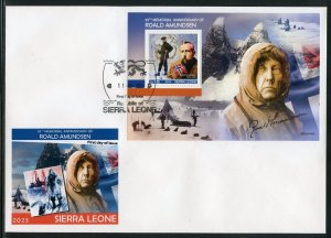 SIERRA LEONE  2023 95th MEMORIALANN OF ROALD AMUNDSEN SOUVENIR SHEET FDC