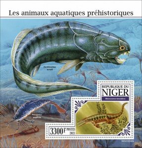 2021/08- NIGER - PREHISTORIC WATER ANIMALS     1V complet set    MNH ** T