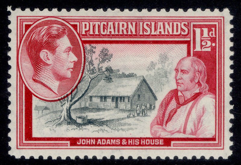 PITCAIRN ISLANDS GVI SG3, 1½d grey & carmine, M MINT.