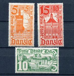 GERMANY 3rd REICH DANZIG 1935 WINTER HELP SCOTT B12-B14 PERFECT MNH