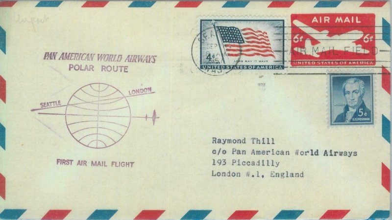 87441 - USA - Postal History - STATIONERY COVER: First Polar Flight - 1957