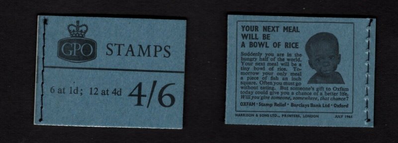 GB #L59 July 1965 4'6  Wilding booklet - Gibbons CV £30.00 ($52.50 cdn)