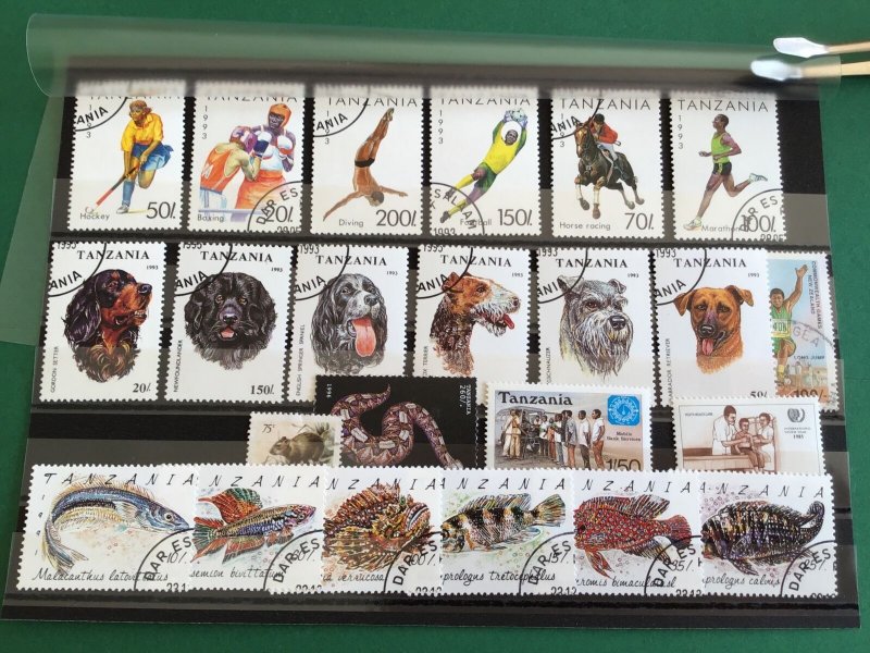 Tanzania Sport Dogs Fish Stamps R43569