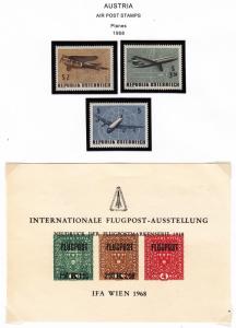 Austria Air Post #C61-C63, Souvenier sheet, See description