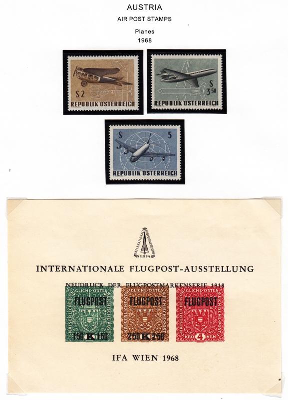 Austria Air Post #C61-C63, Souvenier sheet, See description