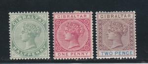 GIBRALTAR 1898 QV 1/2D 1D AND 2D