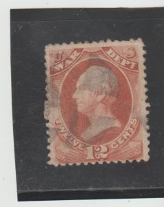 Scott US O89 1879 12¢ War Department Official Used  Fancy Cancel