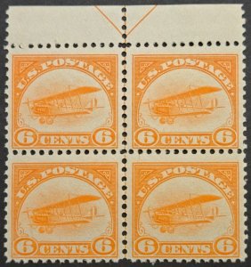 Scott#: C1 - Curtiss Jenny 6¢ 1918 BEP Arrow Block of Four MNHOG