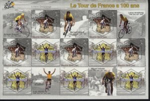 FRANCE MNH Sc  2968   sheet of 10        Bicycles 