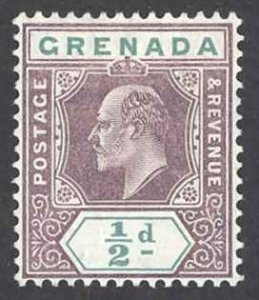 Grenada Sc# 58 MH 1904-1906 1/2p King Edward VII