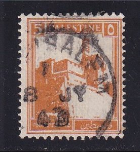 Palestine   #67  used 1927  Citadel 5m  perf. 13 1/2 x 14 1/2