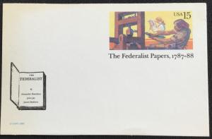 US #UX126 Mint Postal Card Federalist Papers SCV $.30 L3
