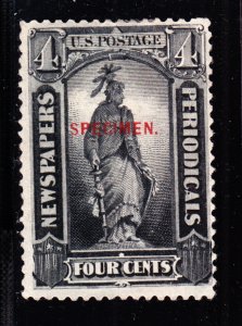 US PR59S 4c 1875 Newspaper and Periodicals Specimen F-VF OG HH SCV $75