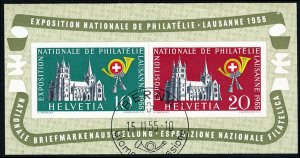 Switzerland #352b Cat$80, 1955 National Philatelic Exhibition souvenir sheet,...