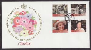 Gibraltar 896-899 QEII Golden Jubilee U/A FDC