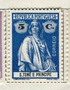 PORTUGAL; ST.THOMAS PRINCE 1914 early Ceres issue fine Mint hinged 5c. value