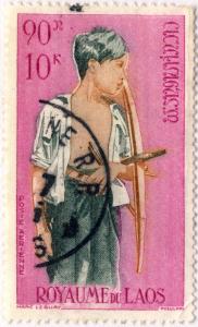 LAOS - 1964 - Mi.148A 10K Hunter from the Khas tribe - Fine/Very Fine Used