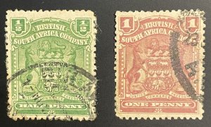 Rhodesia #59,60 Used (British South Africa) (1898-08)