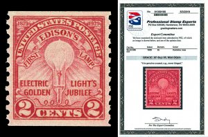 Scott 656 1929 2c Edison Coil Issue Mint Graded XF-Sup 95 NH w/ PSE CERTIFICATE!